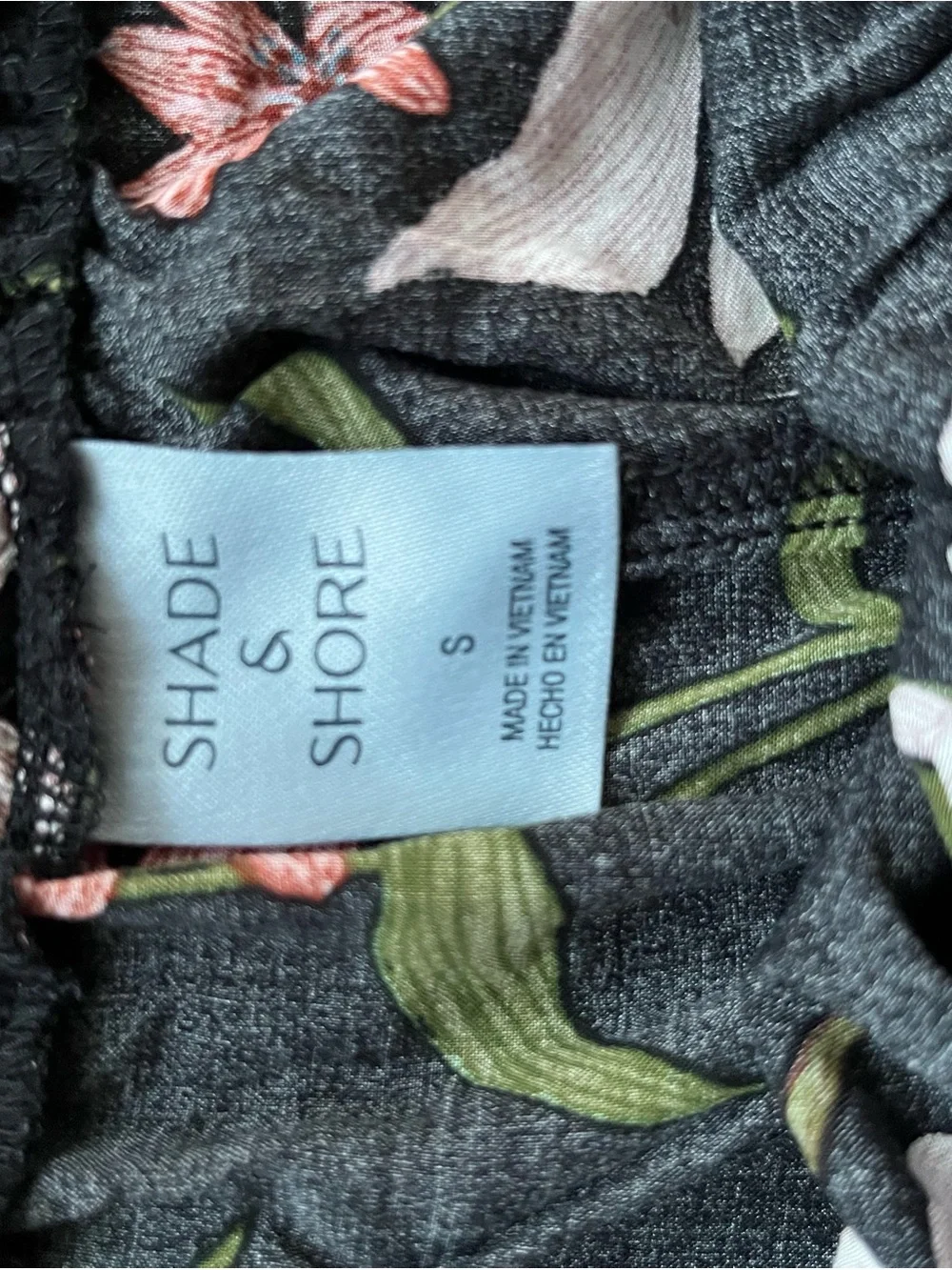 Shade & Shore Black Floral Wide-Leg Jumpsuit